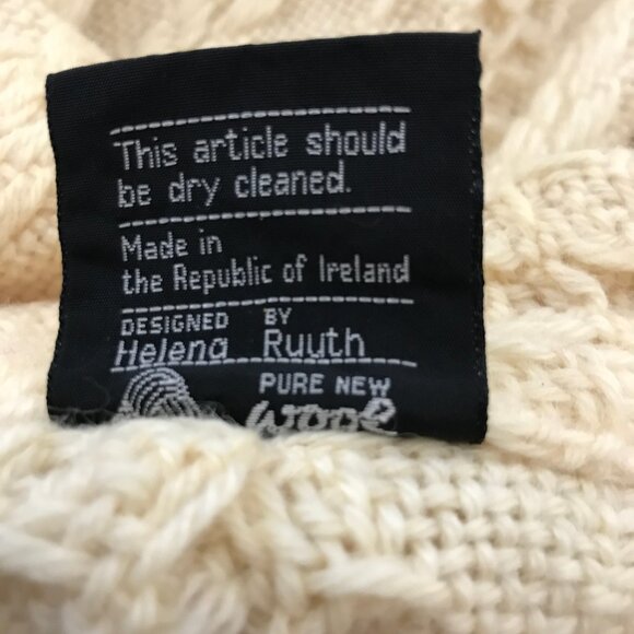 Vtg Irish Wool Fisherman Zip Cardigan ZIP OFF CONVERTIBLE SLEEVE To Sweater Vest - Picture 8 of 16